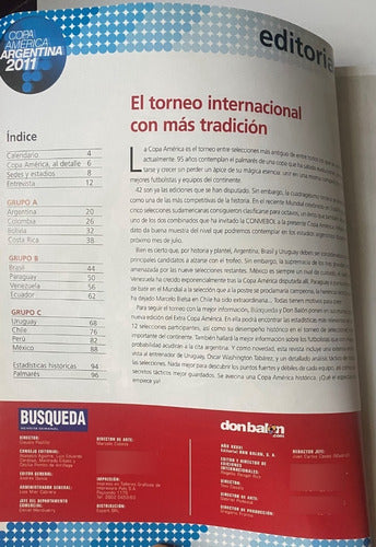 Revista Copa América 2011 Búsqueda, 96 Páginas, Cl01 1