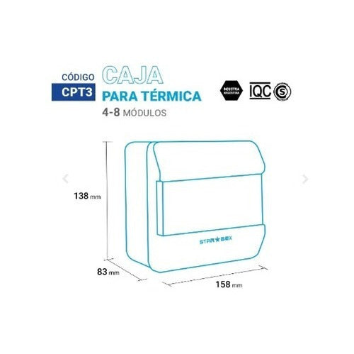 Star Box Caja Para Térmica Din 8 Bocas 1