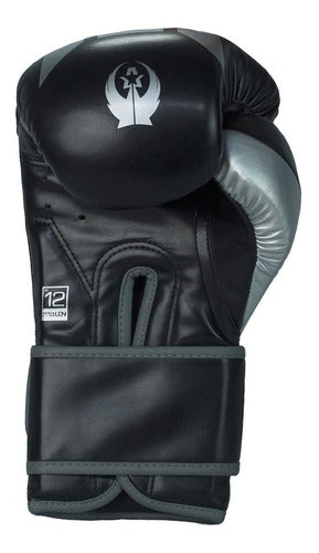 Wolon Synthetic Leather Boxing Gloves 12oz - Black and Grey 3