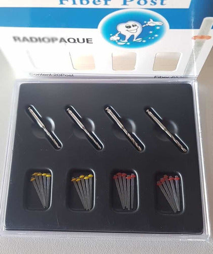 Kit of 20 Radiopaque Posts + 4 Dental Drills 1