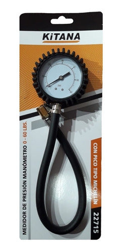 Kitana Air Pressure Gauge for Motorcycle, Car, and Truck - 60lbs 0