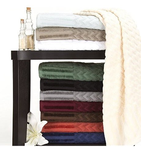 Lavish Home Luxurious Plush Cotton Bath Towel Set - 6 Pieces 3