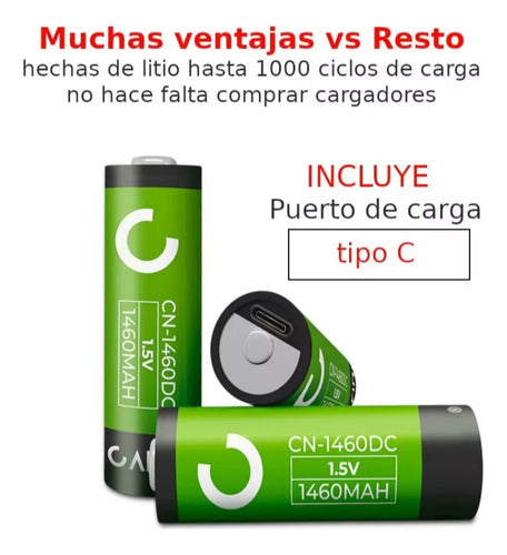 Pilas Recargables Aa 1460mah 1 Pack De 4 Pilas 1