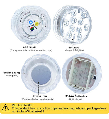 Creatrek Luces Sumergibles Control Remoto 10 Led 2u. 2