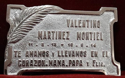 Bronze Palm Leaf Memorial Plaque 21x14 0