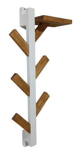 Mundo Percheros Tree Style Wall Coat Rack with Shelf 0