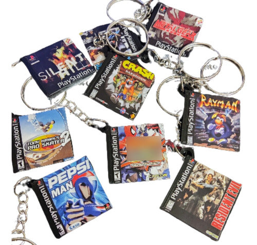 WATANABE3E Retro Keychains X10 PS1 Classic Games Crash Gta Megaman 0