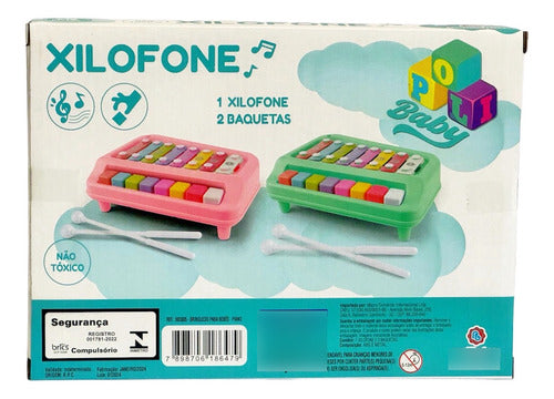 Piano Xilofone Poli Baby Rosa - Polibrinq 6