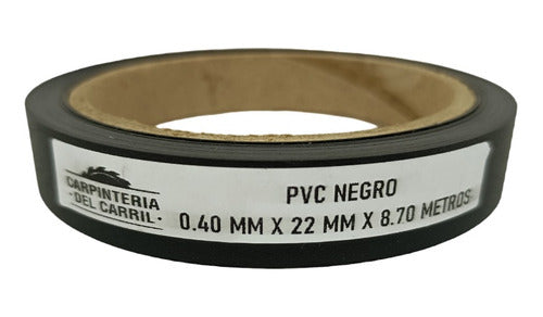 Canto Pvc Negro 0,40 Mm 22 Mm X 8 Metros Sin Pegamento 0