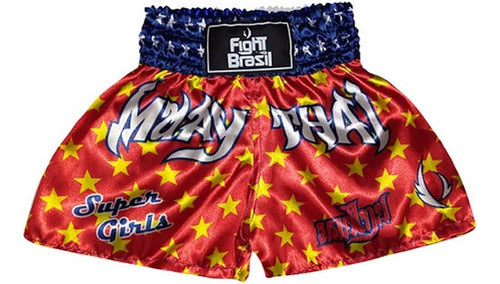 Calção Short Muay Thai Kickboxing Super Girl Kids Infantil 6