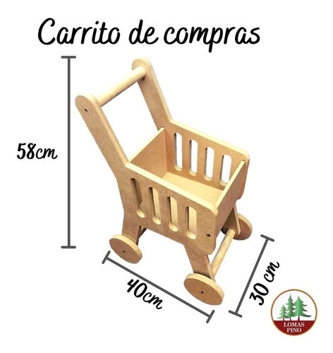 Wooden Toy Shopping Cart - Montessori Line 1