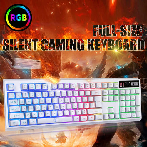 Zjfksdyx C104 Combo Inalámbrico De Teclado Y Mouse Para Juegos 1