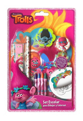 Set Escolar Trolls 9 Piezas Kreker Casa Valente 0