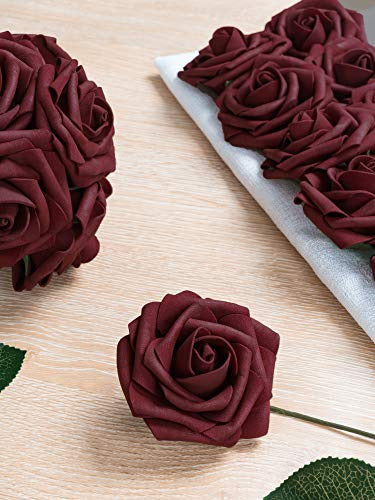 Moonla Artificial Burgundy Roses 50 Pieces 3