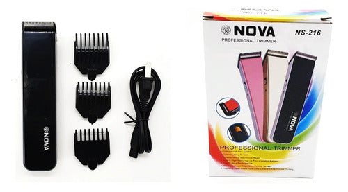 Maquininha De Cortar Barba Cabelo Pernas Pézinho Nova Ns-216 0