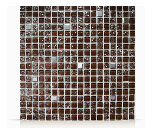 Malla 30x30 Mosaico Crac Chocolate Vidrio Piu 0