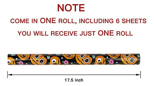 Wrapaholic Day of the Dead Skull Design Wrapping Paper 1