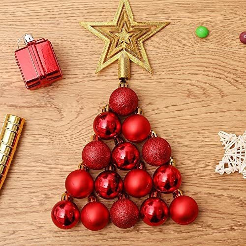 160 Christmas Tree Balls TKYGU Red 3 Designs 3cm 4