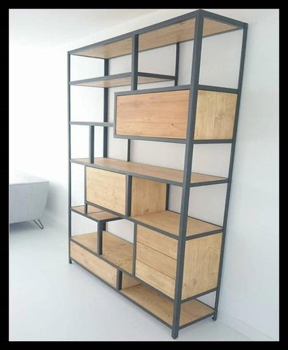 Custom Design Library Shelves with Drawers and Cubes by Sawery® 0