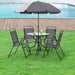 Door Garden Patio Set: Large Umbrella + Table + 4 Chairs 3