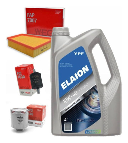 Aceite Elaion F30 Ts1040 10w40 + Kit Filtros Vw Gol Trend 0