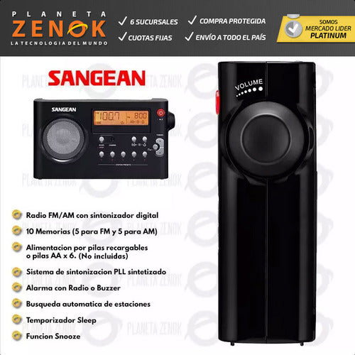 Portable Digital AM/FM Sangean Radio Bi-Band Home Office 2