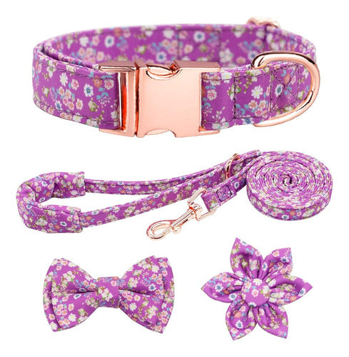 HSIGIO Dog Collar and Leash Set for Girls, Adjustable Collars 0