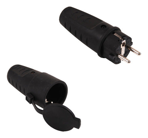 Beta Schucko Black Rubber Male and Female Socket 0