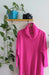 Maxi Oversized Sweater with Wide Long Neck. Black Fuchsia 23