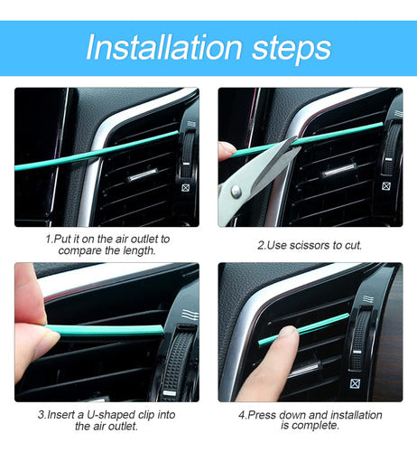 20pcs Car Air Conditioner Decoration Strips Wood - DIY Trim Strips 5