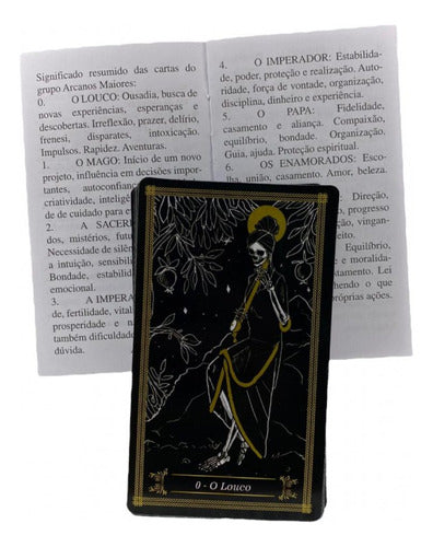 Kit Baralho O Tarot Negro 22 Cartas E Athame Preto 3