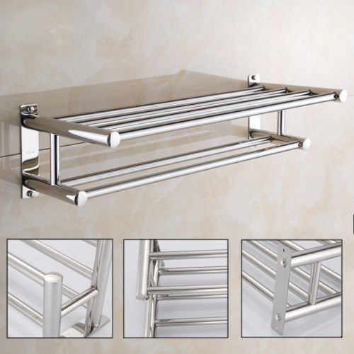 Fsat Double Wall-Mounted Bathroom Towel Rack 5