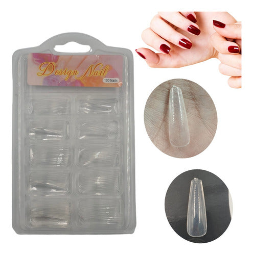 Lefemme Tips Completo Ballerina Cristal X 100 Unidades Nails 0