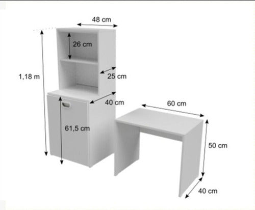 Armário Com Mesa De Estudos Infantil 100%mdf 5