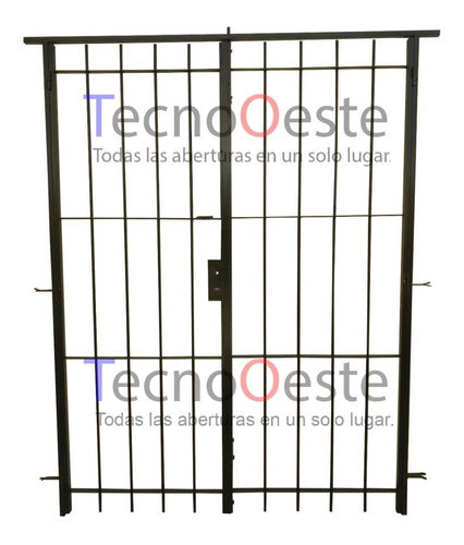 Tecnooeste Wrought Iron Double Door 150x200 cm with Frame, Lock, and Keys 0