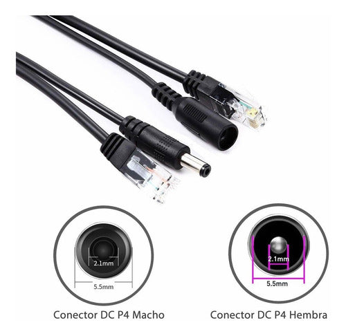 Inyector Poe Pasivo Y Splitter Conector Dc P4 10/100 Mbps 1