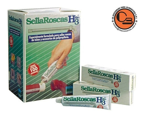 Sellador De Roscas H3 Para Agua Hidro3 125 Grs Pegamento 1