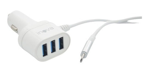 Fast Car Charger 5.1A Micro USB + 3 USB Ports 0