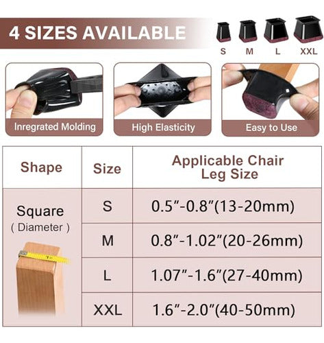 32 Chair Leg Floor Protectors XXL 43-50mm 3