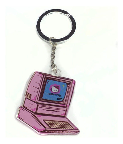 Victorius Design Kitti Compu Cyber Aesthetic Y2K Keychain 0