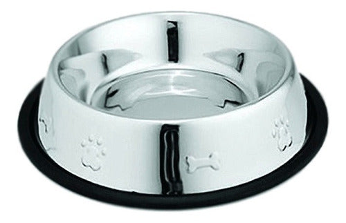 Embossed Stainless Steel Dog Feeder 26cm 3