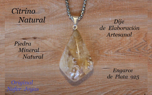 Nefer Joyas Citrino Natural Amarillo Bellísimo Dije - Engarce Plata 925 1