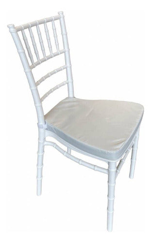 Estilo Tiffany White Stackable Chair with Cushion 2