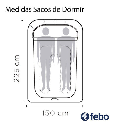 Doite Sleeping Bag Matrimonial 225x150cm Camping Febo 1