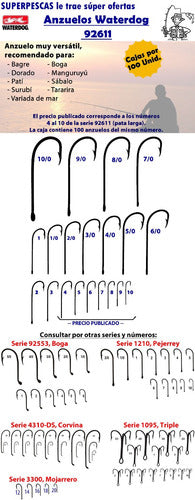 Anzuelo Waterdog 92611 Caja X 100 Pata Larga N° 4/0 Tararira 2