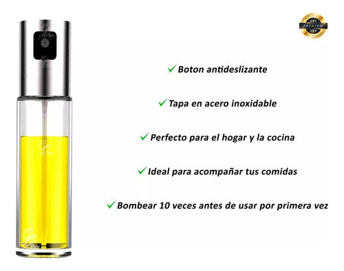 Aceitera Spray Inoxidable Aceite Vinagre Pulverizador 100ml 5