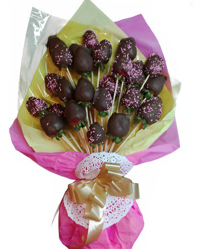 Artisanal Surprise Breakfasts! Chocolate Dipped Strawberry Bouquet 0