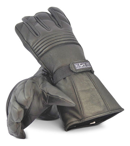 Blok-it Guantes De Cuero Para Motocicleta. Guantes De Moto. 4