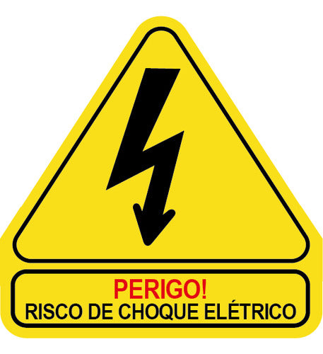 Kit 10 Adesivo Vinil Perigo Risco De Choque Eletrico 4,5cm 3