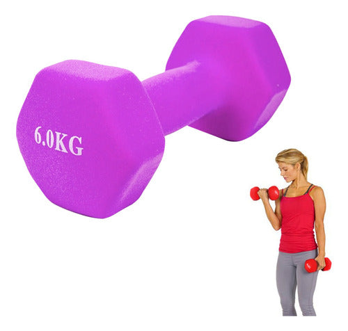 Price Mania Hexagonal Dumbbell 6 Kg Rubber Coated Functional Weight 3